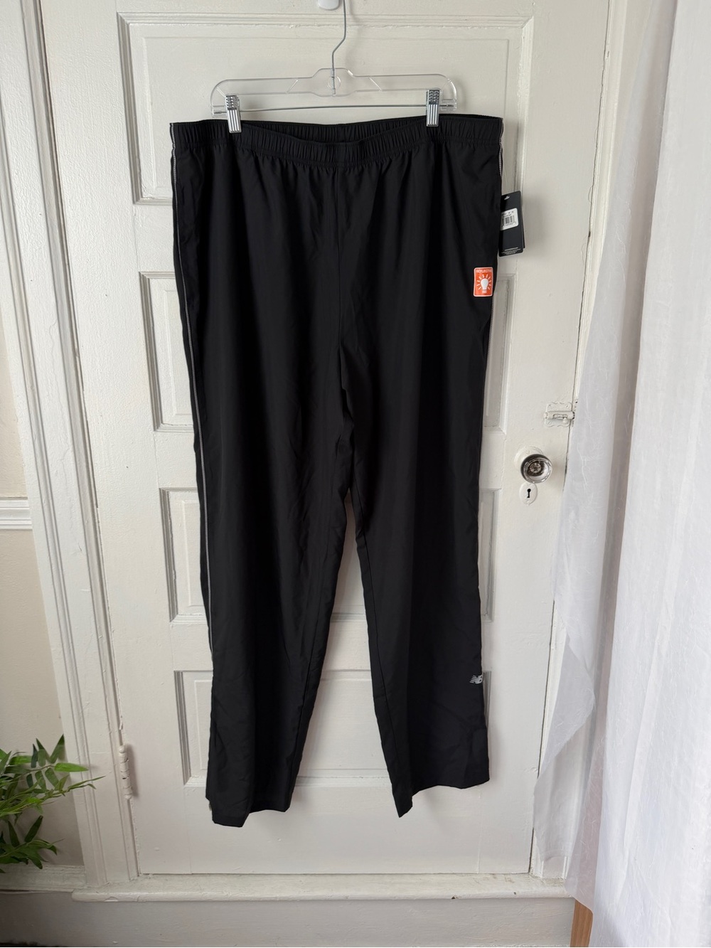 New Balance Black Sequence Pants Zip Ankles & Pockets Drawstring Reflective 2XL